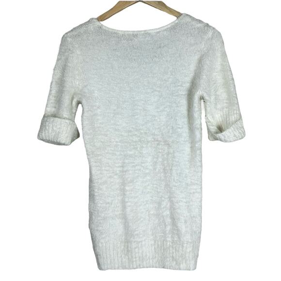 Collective Concepts Sweater Womens M Ivory Fuzzy Eyelash Soft Indie Cozy Y2K - Picture 3 of 5